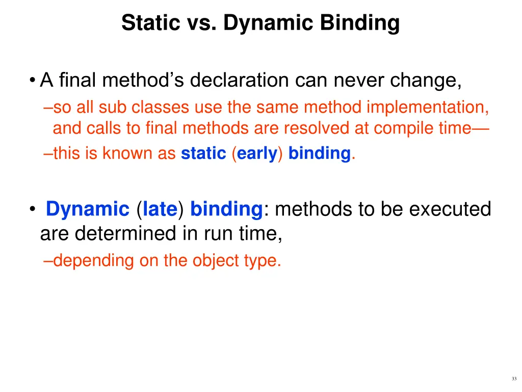 static vs dynamic binding