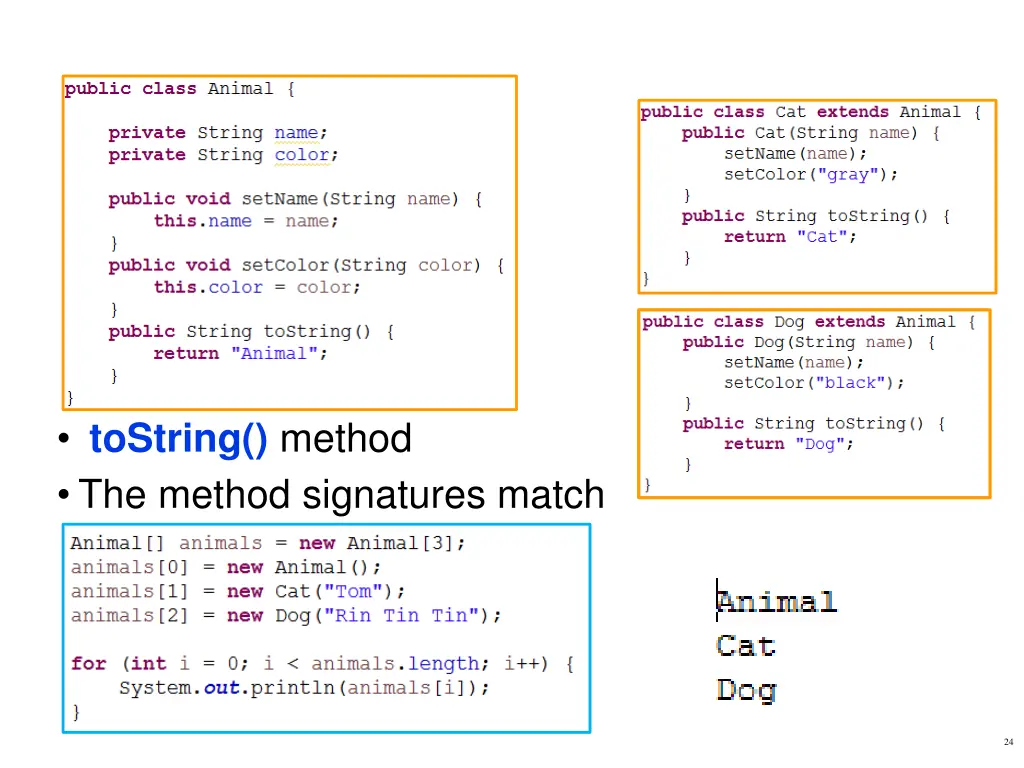tostring method the method signatures match