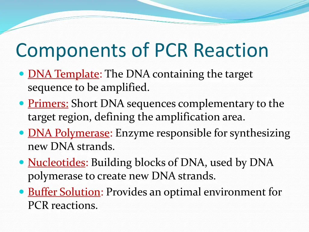 components of pcr reaction