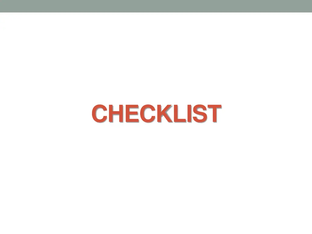 checklist