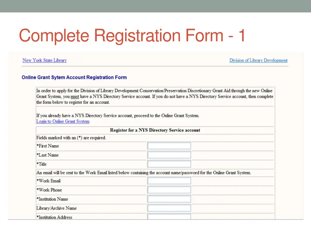 complete registration form 1
