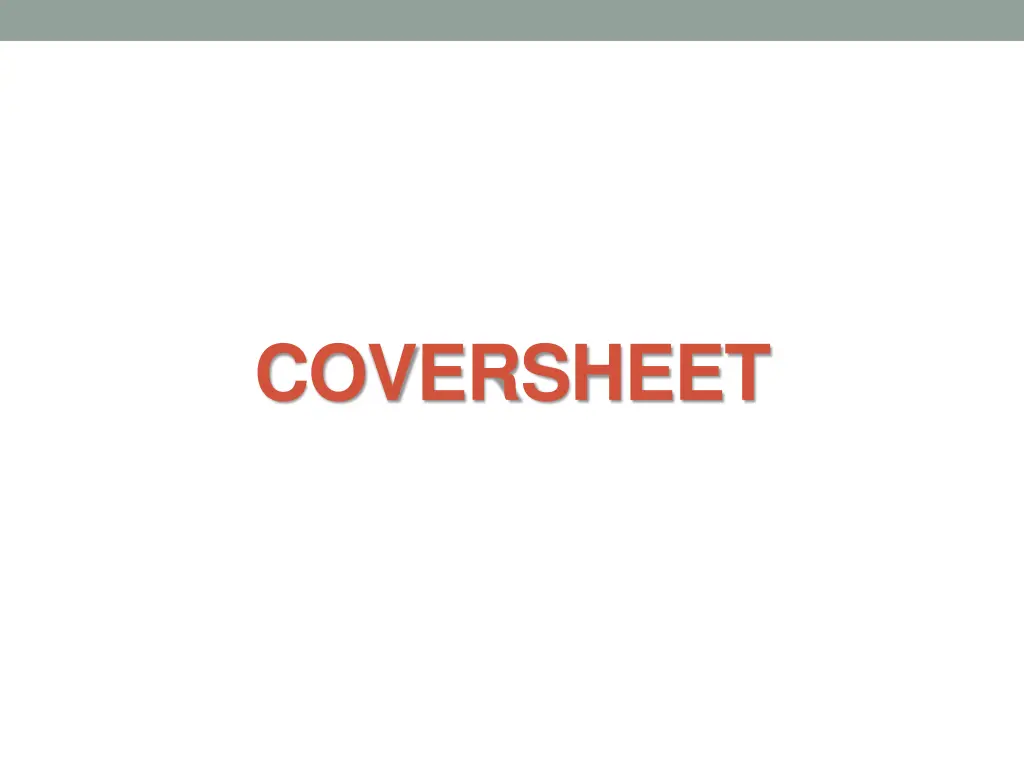 coversheet
