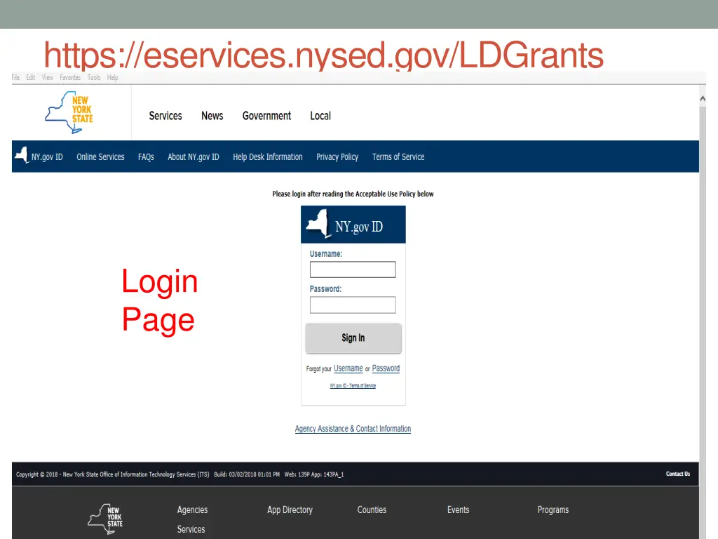 https eservices nysed gov ldgrants