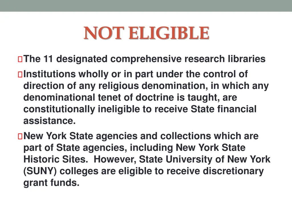 not eligible