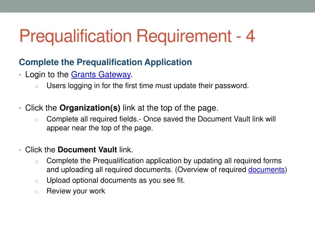 prequalification requirement 4