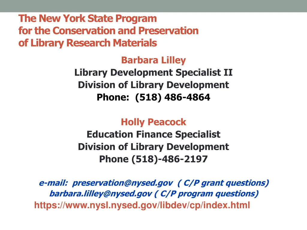 the new york state program for the conservation 1