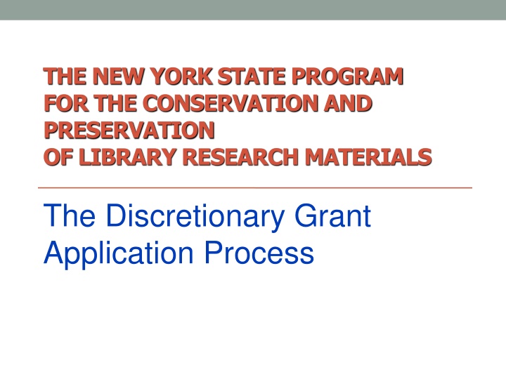 the new york state program for the conservation