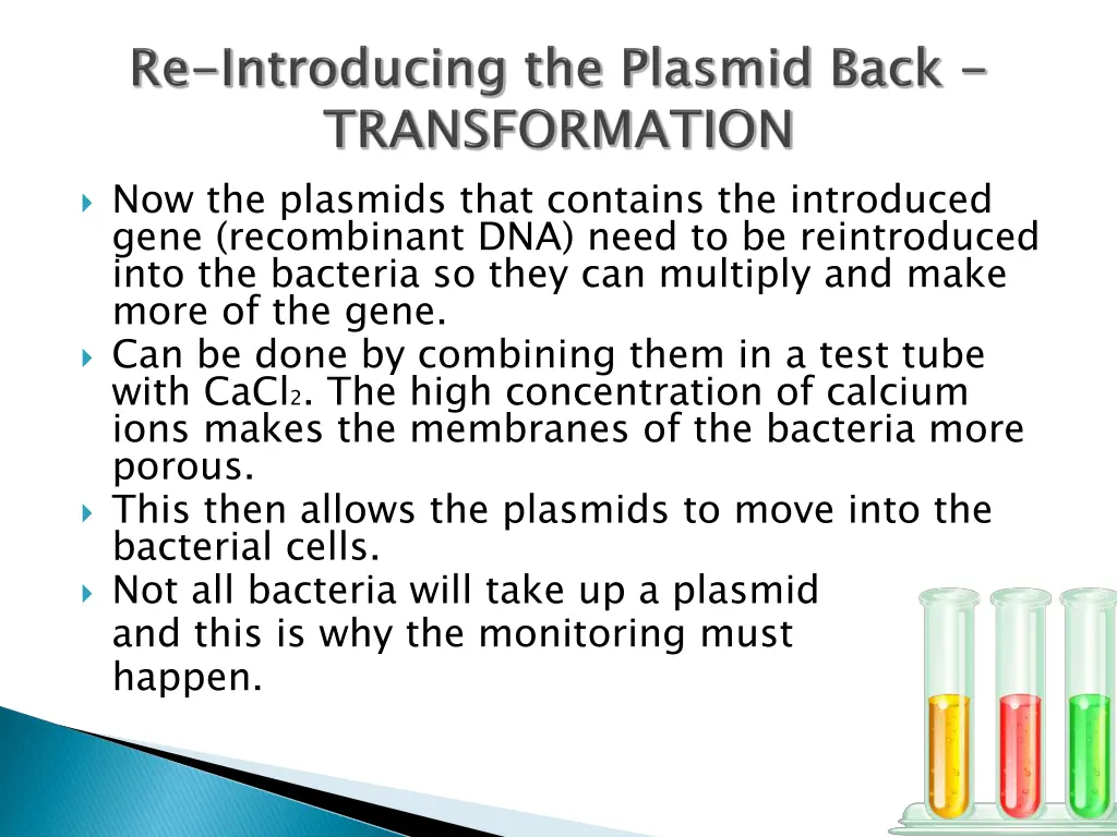 now the plasmids that contains the introduced