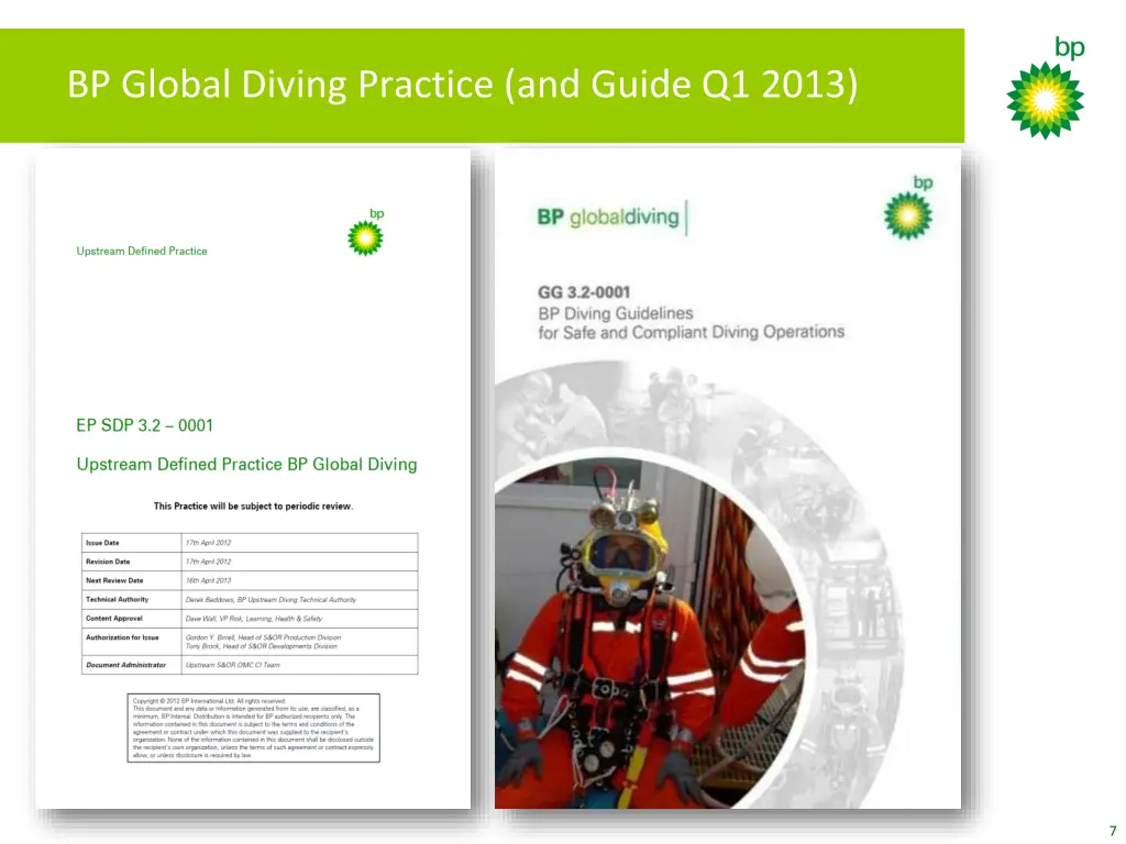bp global diving practice and guide q1 2013