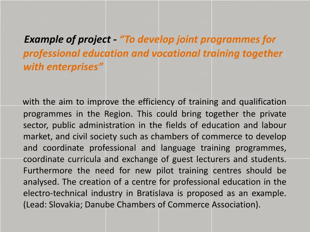 example of project to develop joint programmes