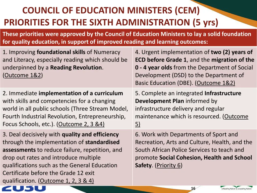 council of education ministers cem priorities