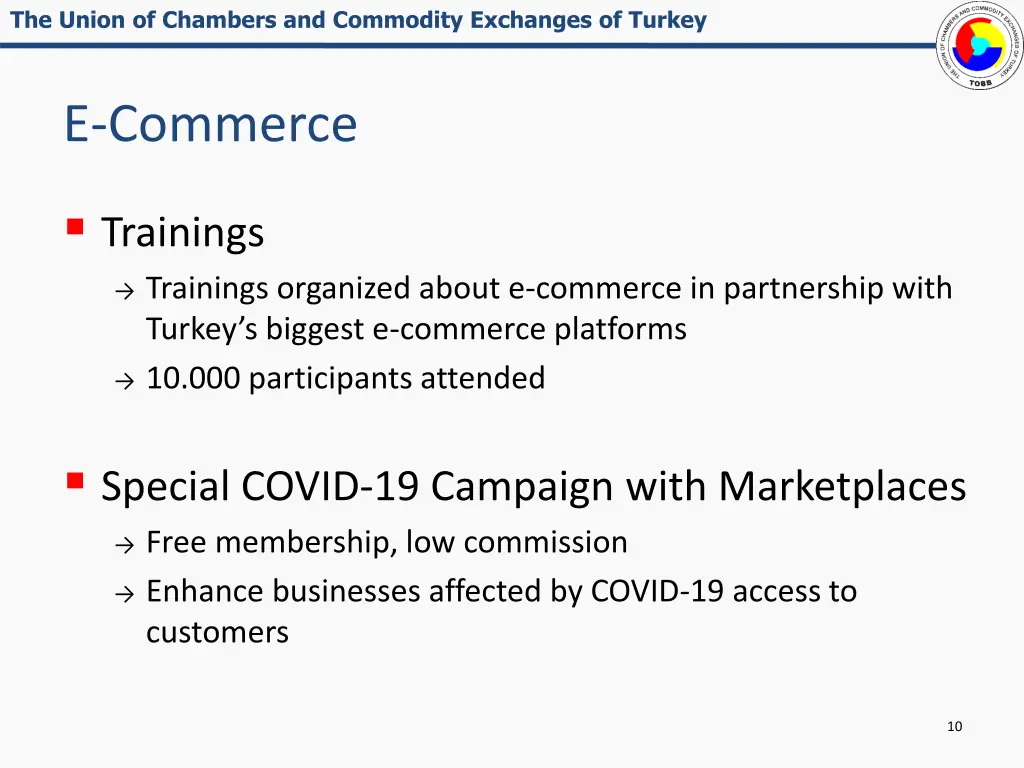 the union of chambers and commodity exchanges 9