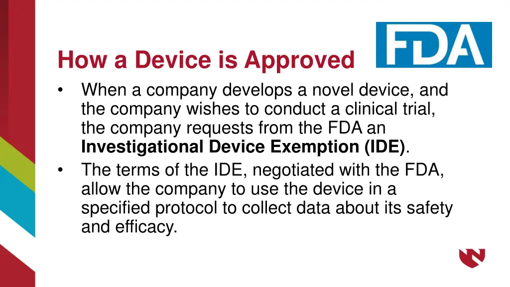 how a device is approved when a company develops