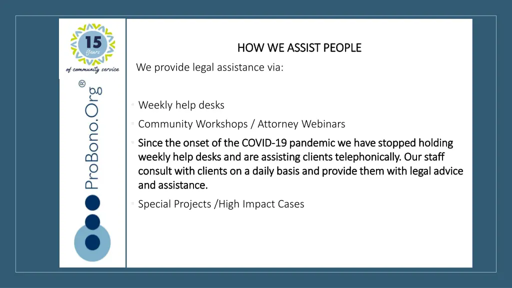 how we assist people how we assist people