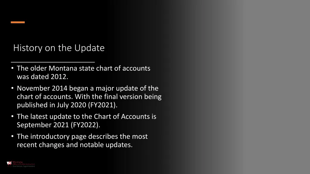 history on the update