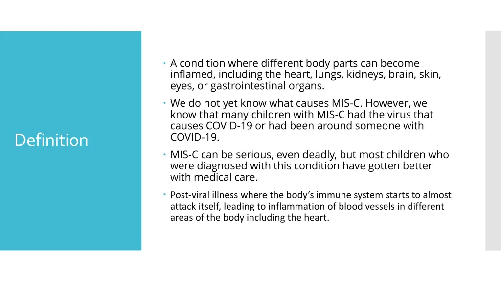 a condition where different body parts can become