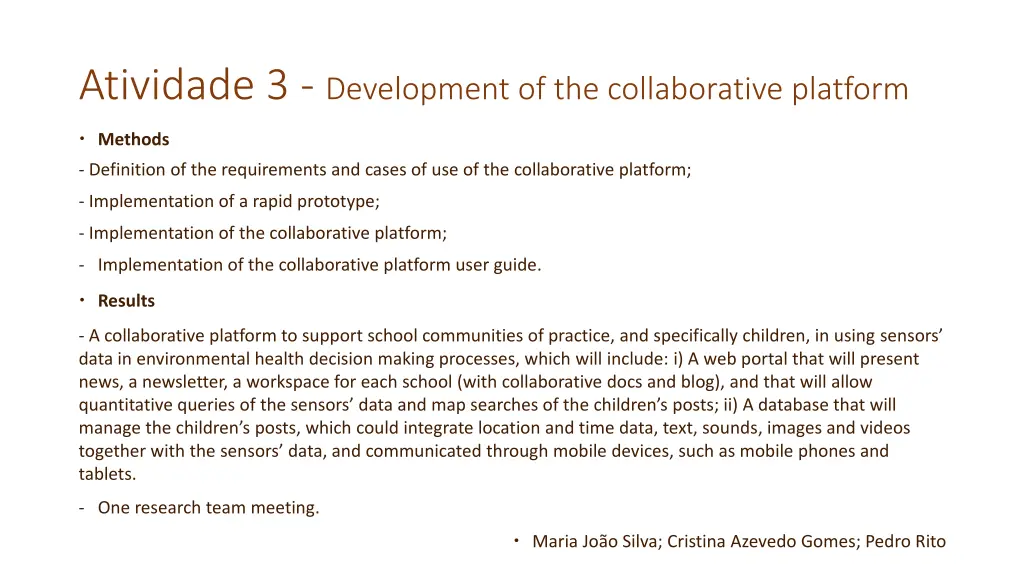 atividade 3 development of the collaborative