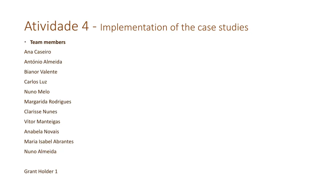 atividade 4 implementation of the case studies
