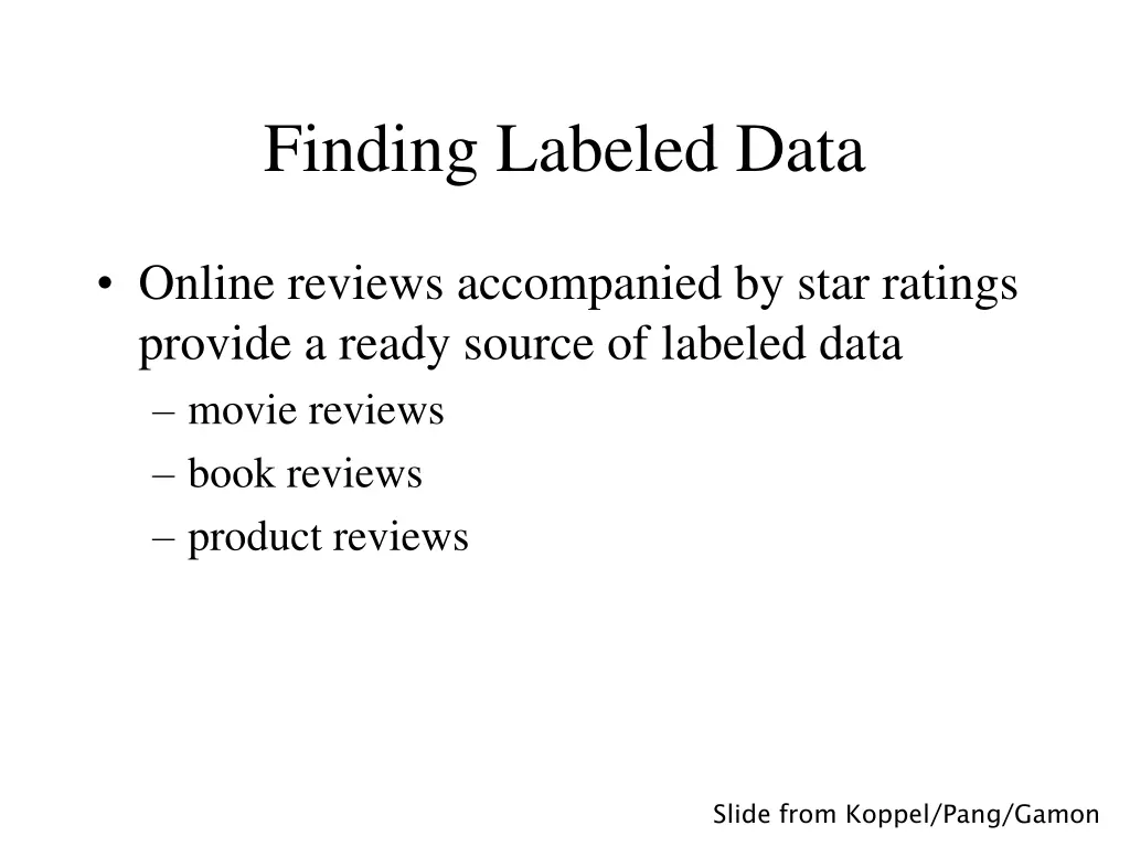 finding labeled data