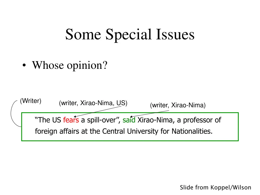 some special issues