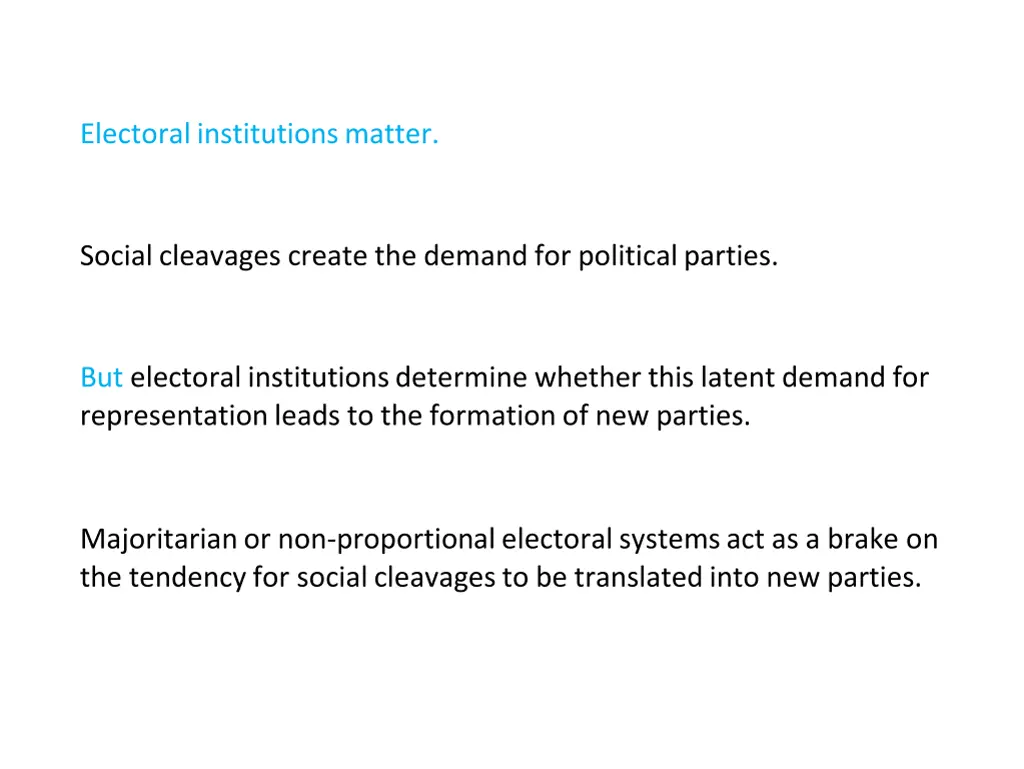 electoral institutions matter