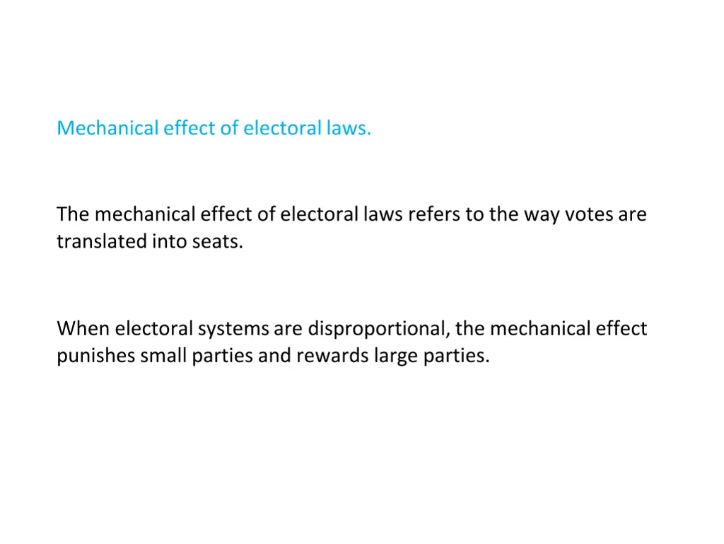 mechanical effect of electoral laws