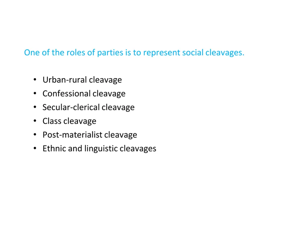 one of the roles of parties is to represent