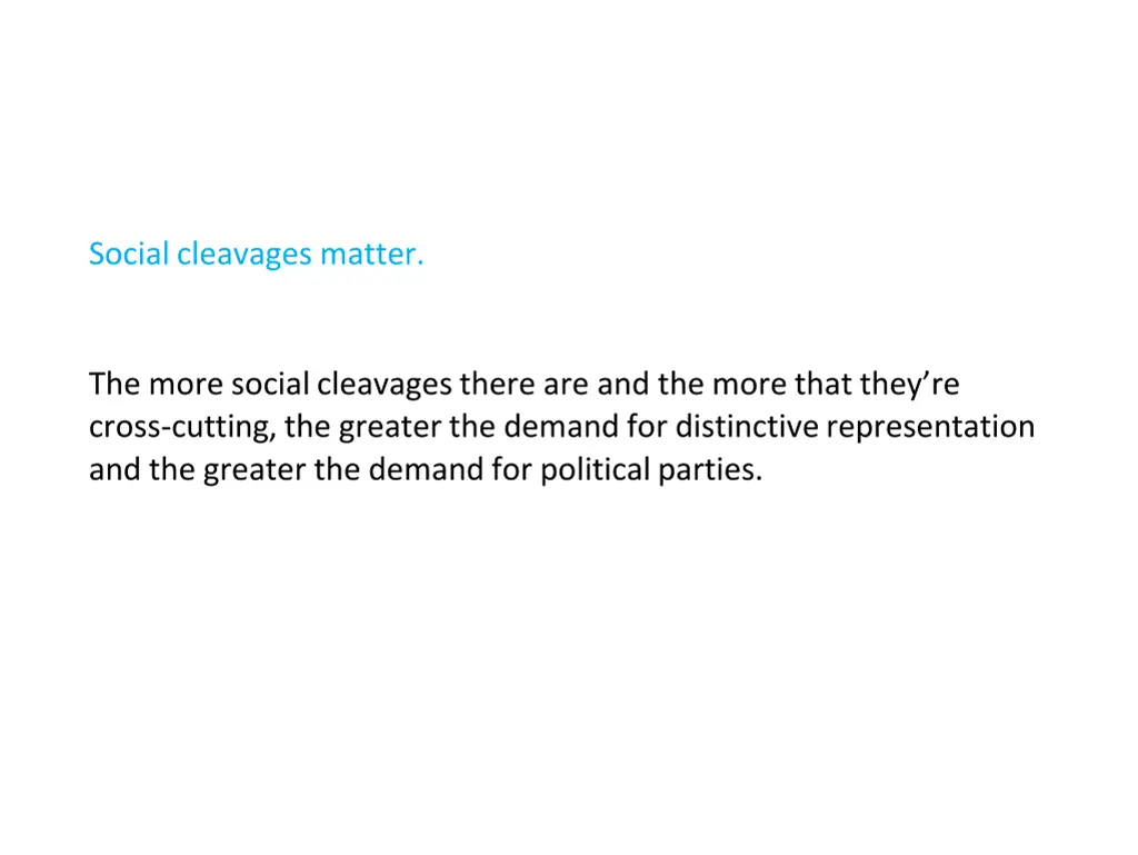 social cleavages matter