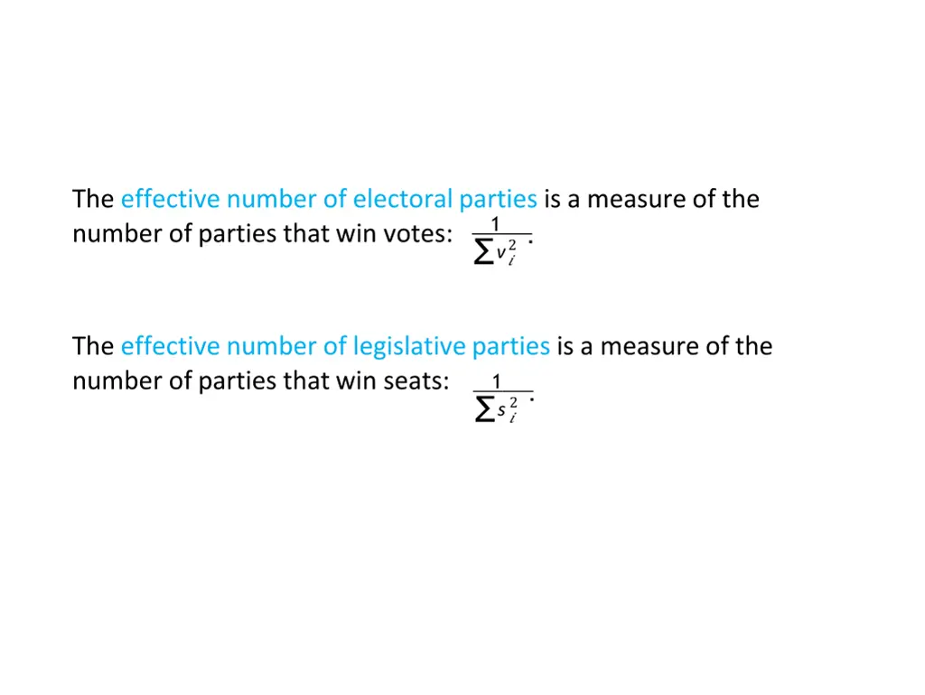 the effective number of electoral parties