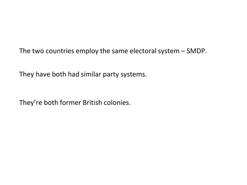 the two countries employ the same electoral