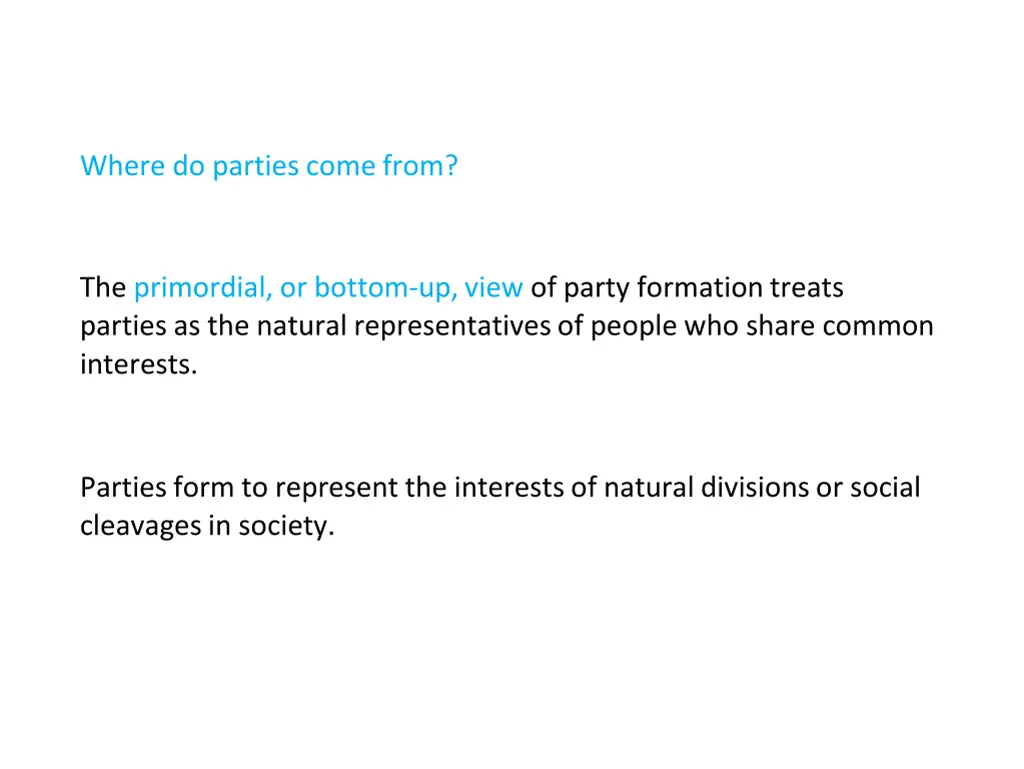 where do parties come from