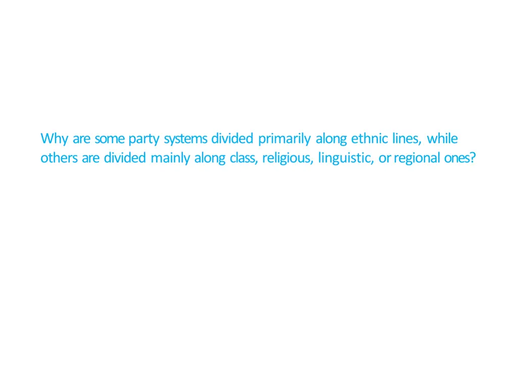why are someparty systemsdivided primarily along