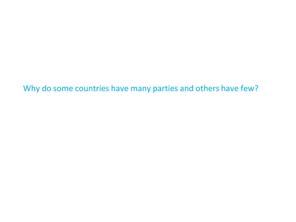 why do some countries have many parties