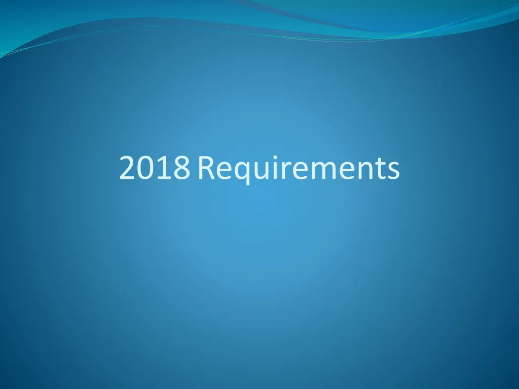 2018 requirements