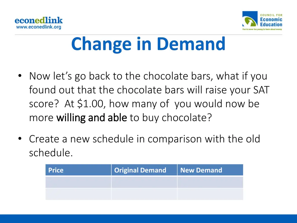 now let s go back to the chocolate bars what