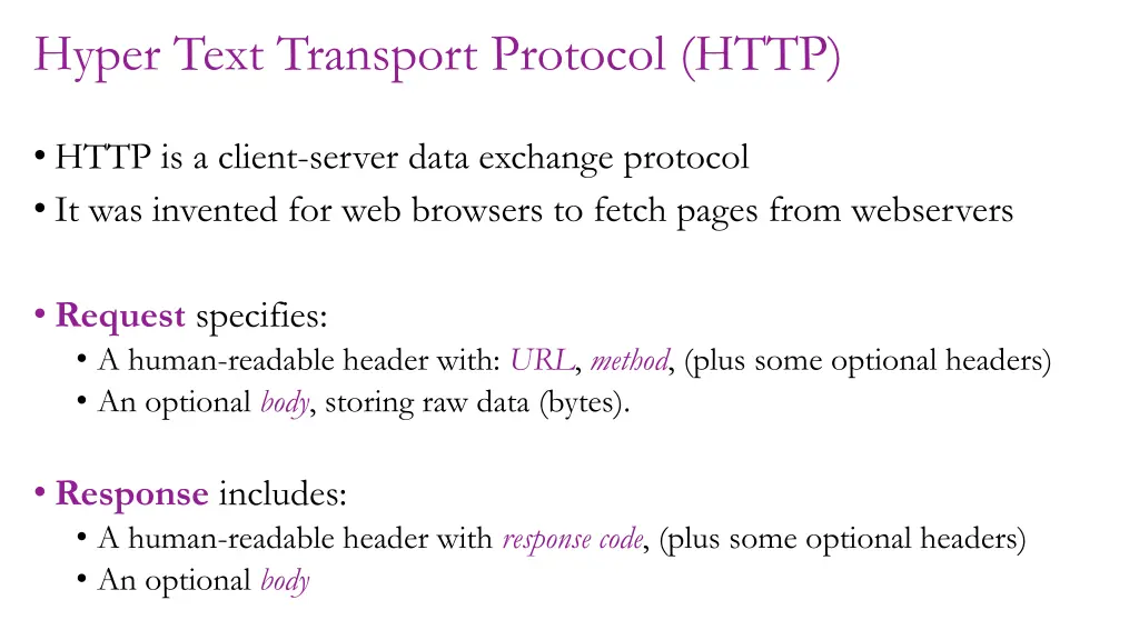 hyper text transport protocol http