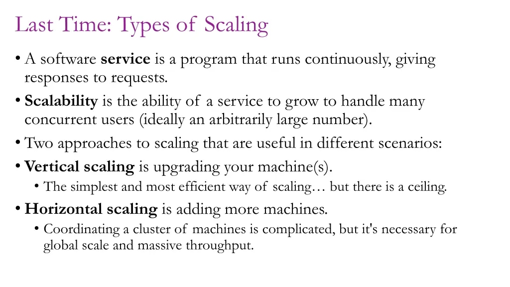 last time types of scaling