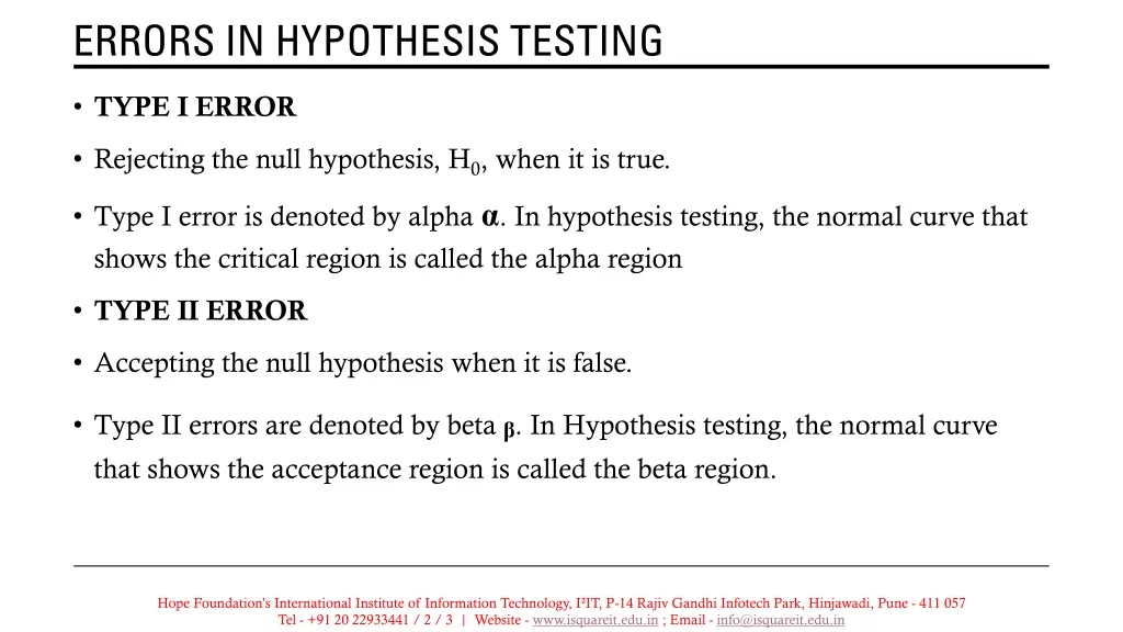 errors in hypothesis testing
