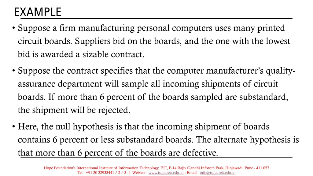 example suppose a firm manufacturing personal