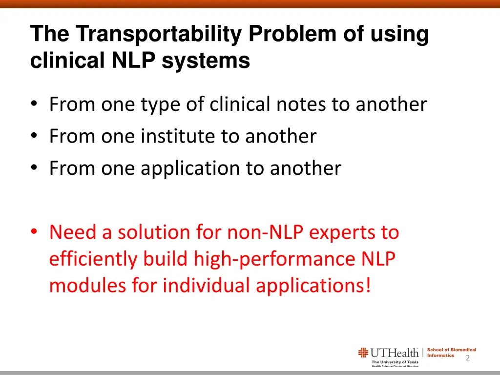 the transportability problem of using clinical