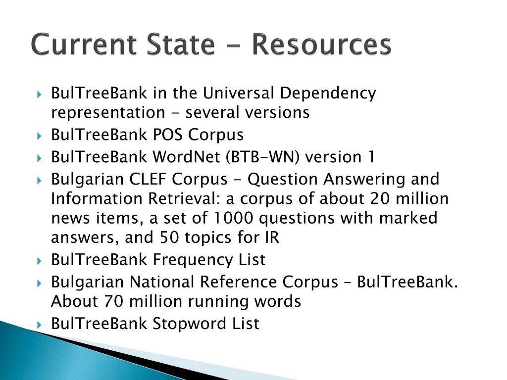 bultreebank in the universal dependency