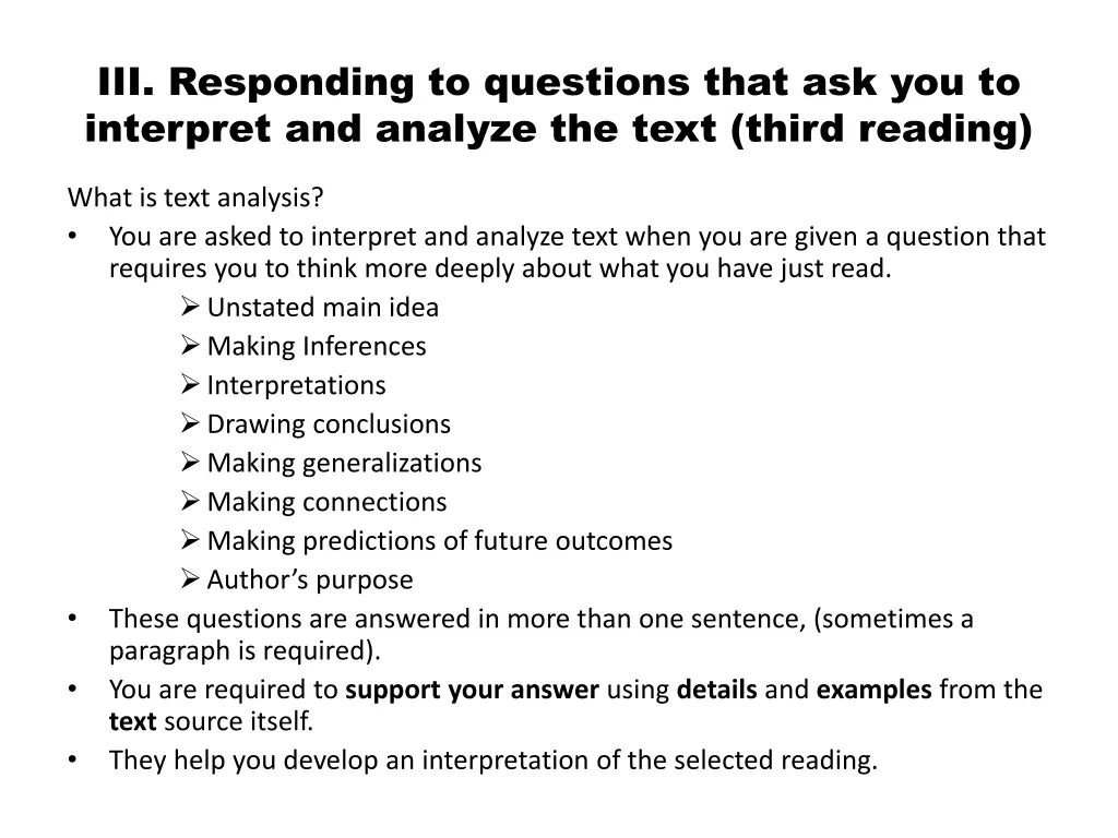 iii responding to questions that