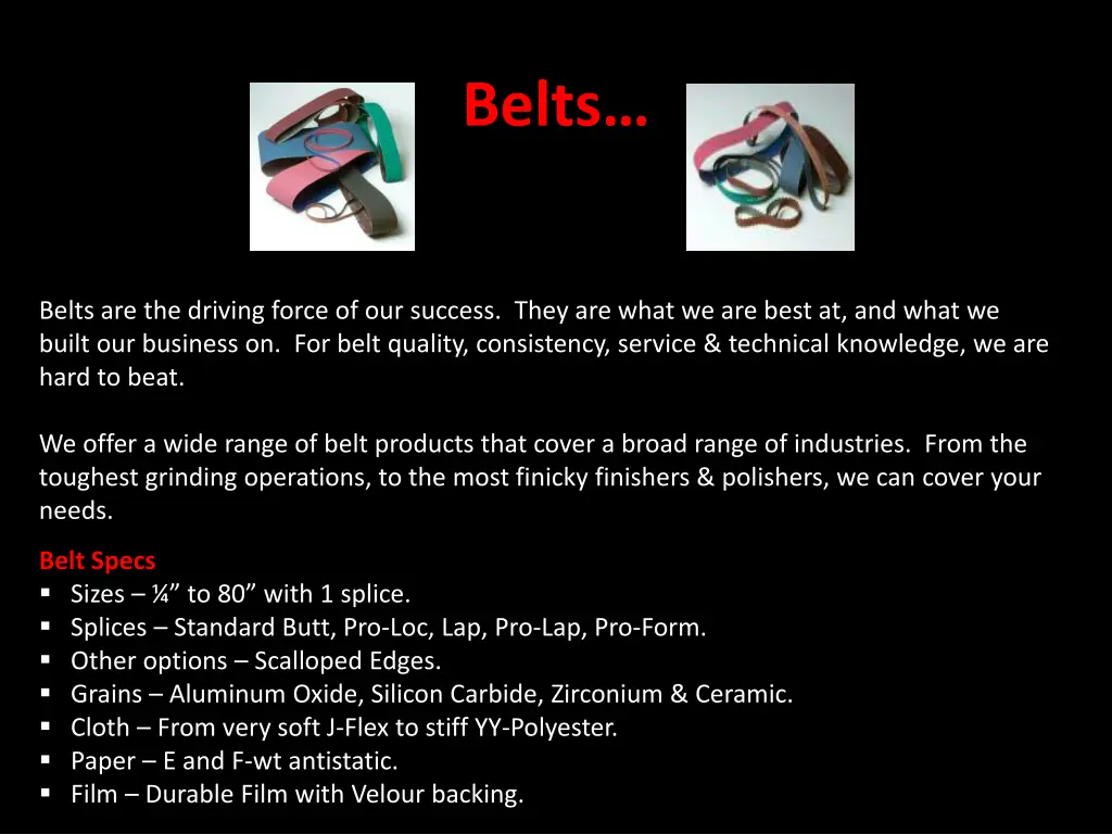 belts