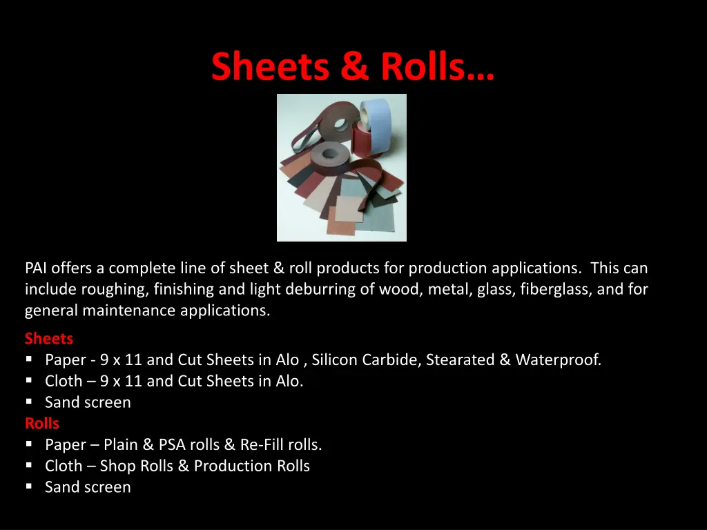 sheets rolls
