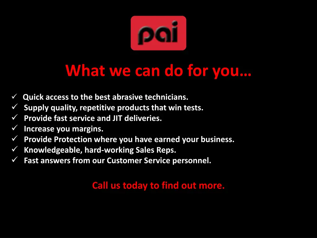 what we can do for you