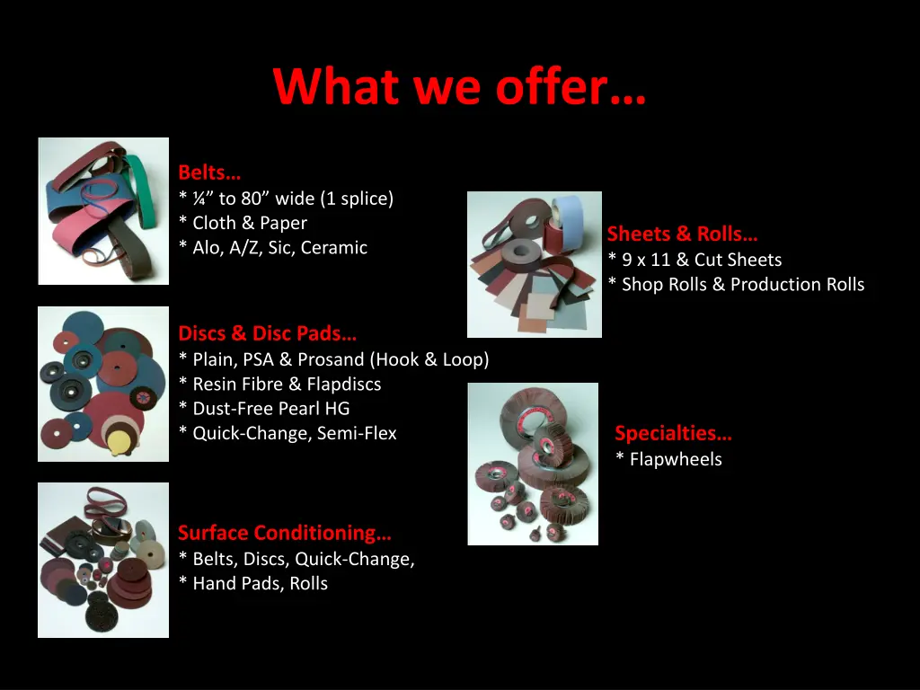 what we offer