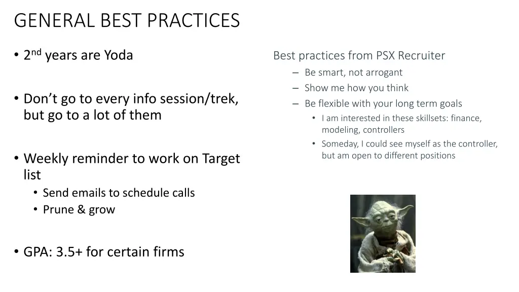 general best practices