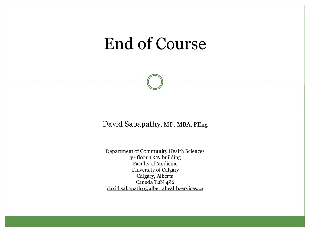 end of course