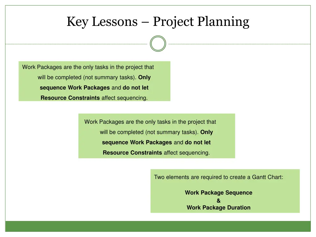 key lessons project planning