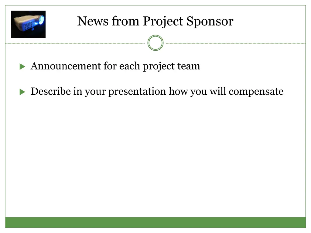 news from project sponsor